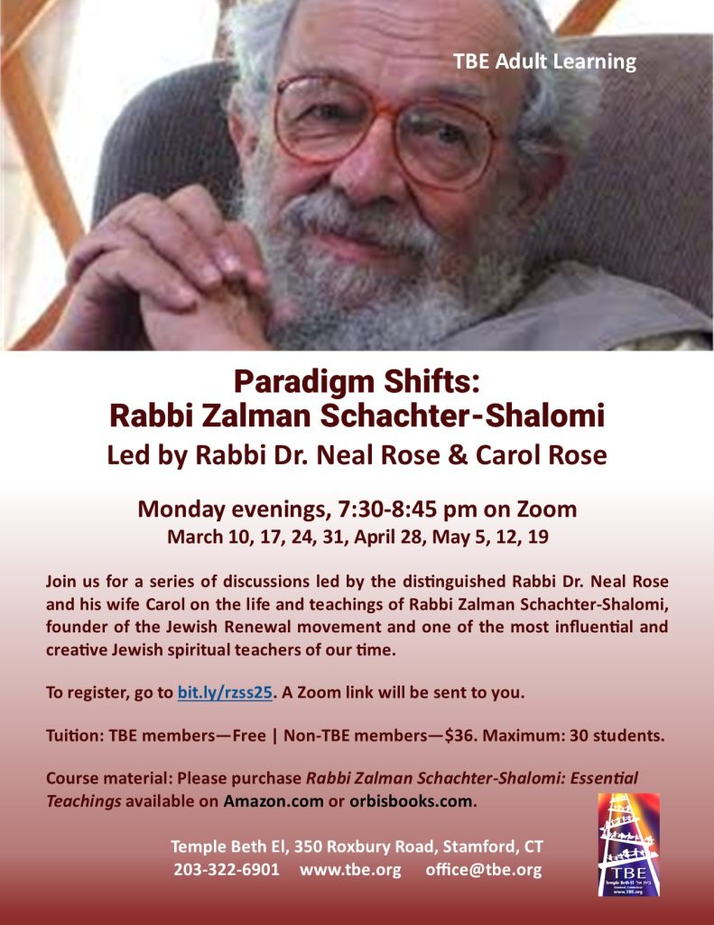 Paradigm Shifts: Rabbi Zalman Schachter-Shalomi @ via Zoom