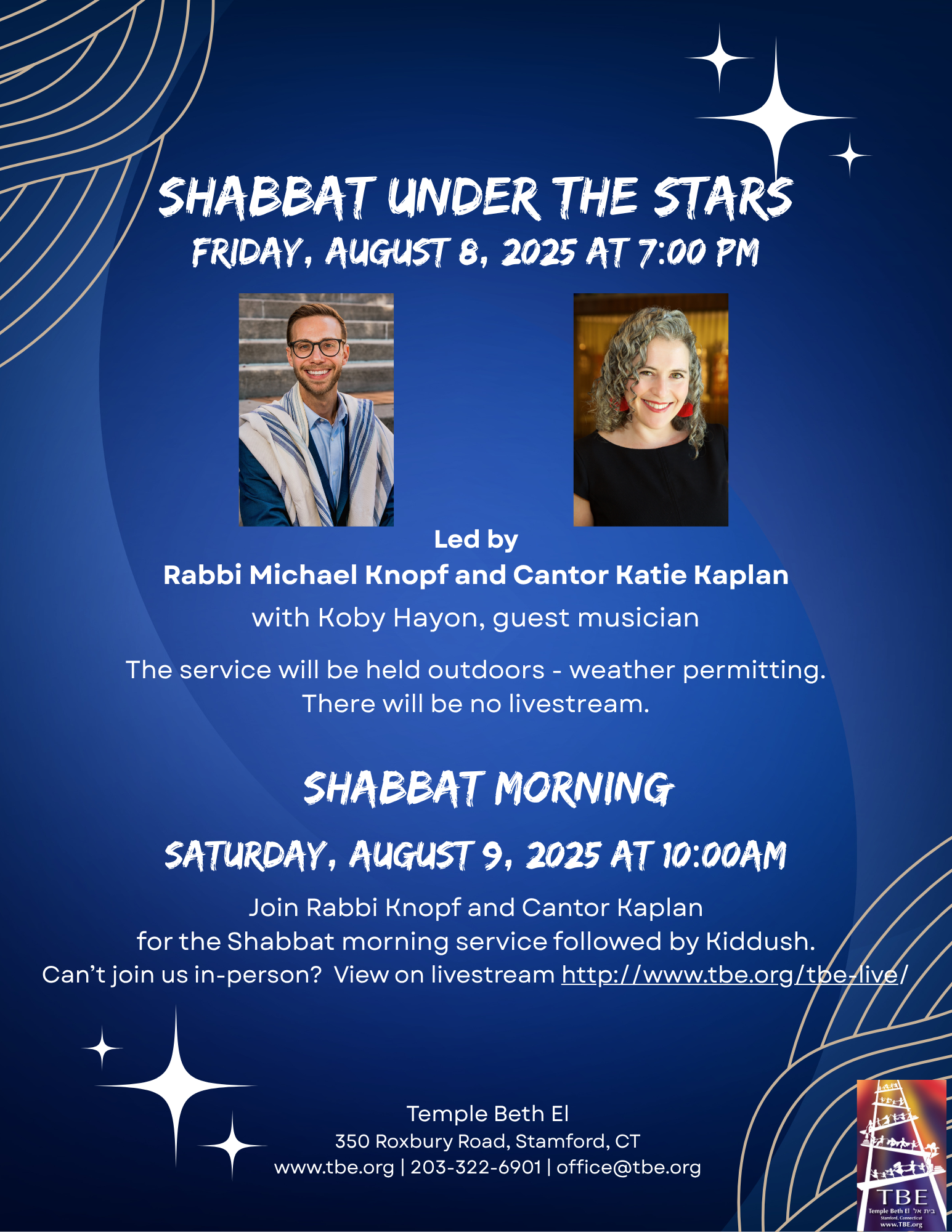 Shabbat Under The Stars @ Temple Beth El