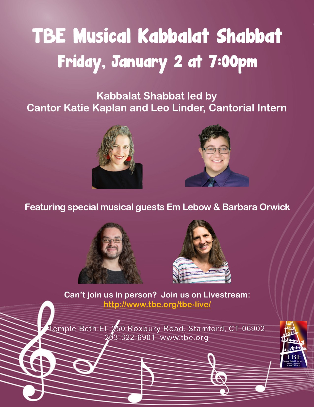 Musical Kabbalat Shabbat Service @ Temple Beth El